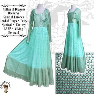 Mother of Dragons Mermaid Dress Fairy Mystical Fantasy LARP Cosplay Costume GOT